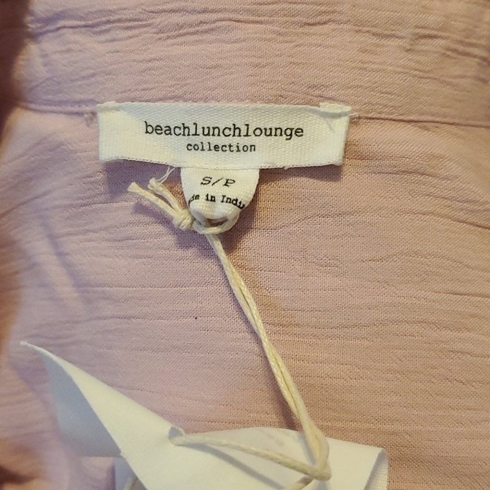 Beach lunch lounge Tie Dye Button Down Blouse Pink Small NWT - Picture 8 of 8